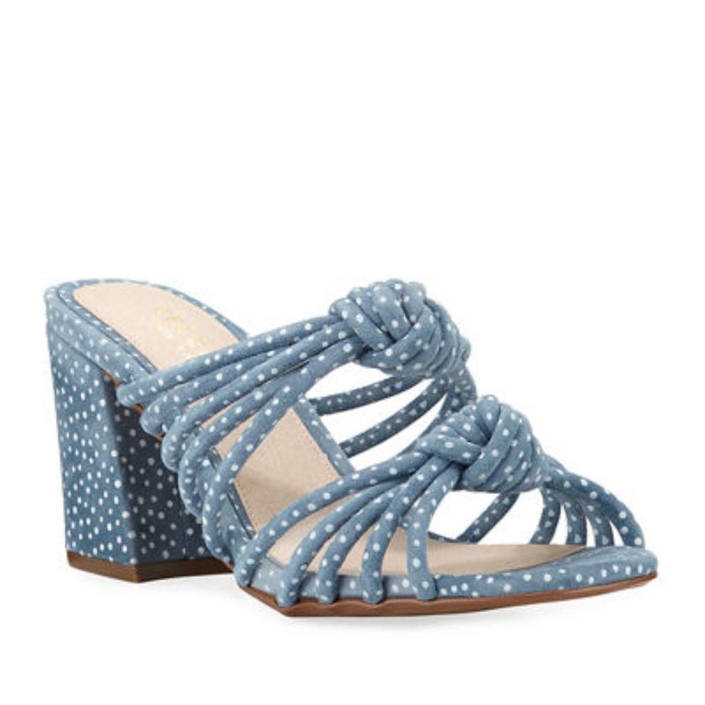 Cecelia New York Harper Blue Knotted Suede Mule - Picture 8 of 8